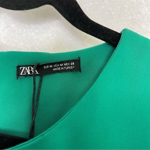 ZARA Flowing Swing Shift Minidress Green M - Picture 3 of 7